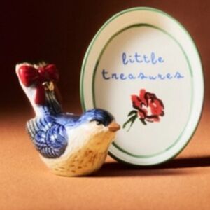 ANTHROPOLOGIE NWT novelty vintage-inspired decorative object -blue bird